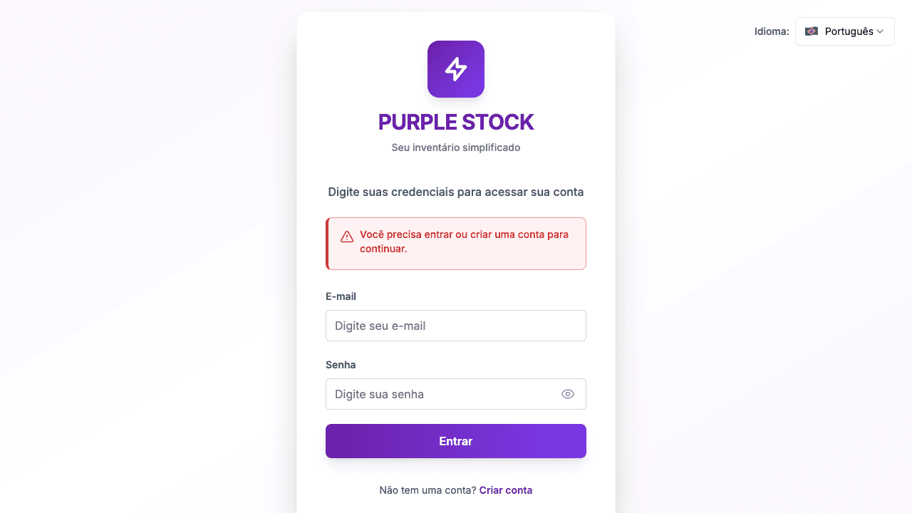 1. Fazer login e iniciar